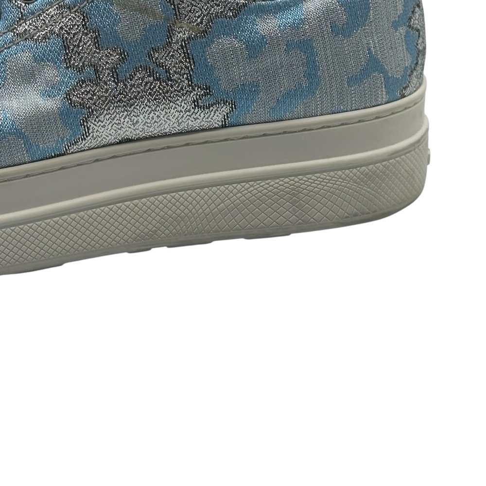 Prada 39 Platform Sneaker Metallic Jacquard Fabric Double Sole Amputee Left Only - Picture 7 of 12